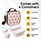 Superio Insulated Lunch Bag with Containers, Thermal Lined Lunch Box, Pink